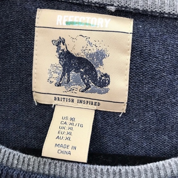 Refectory Gray Sweater Mens Grey Crewneck Cotton Knit Pullover XL Soft - Picture 2 of 7